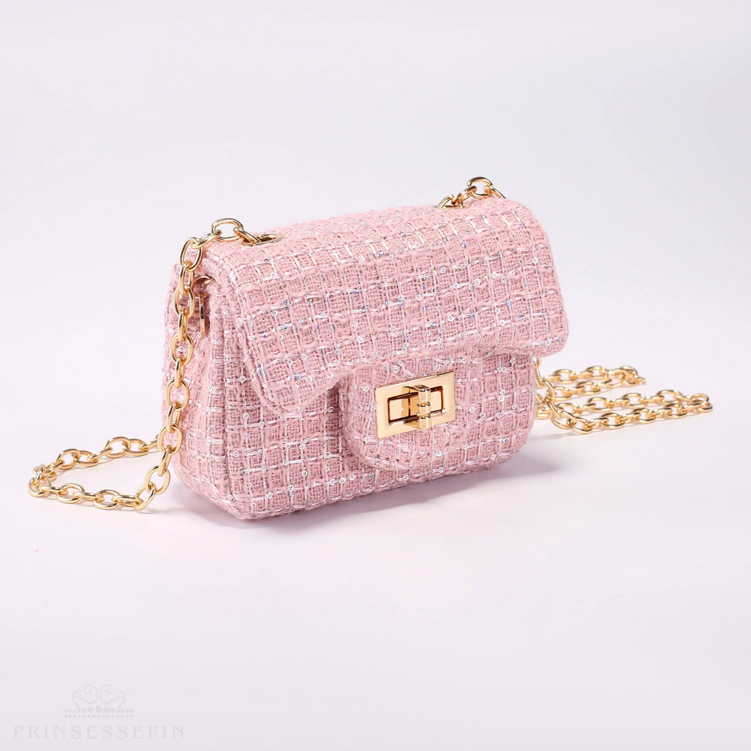 Prinsessefin Isadora Rutete Veske – Plaid Sequin Quartz (Small) for barn - Brobrobrille