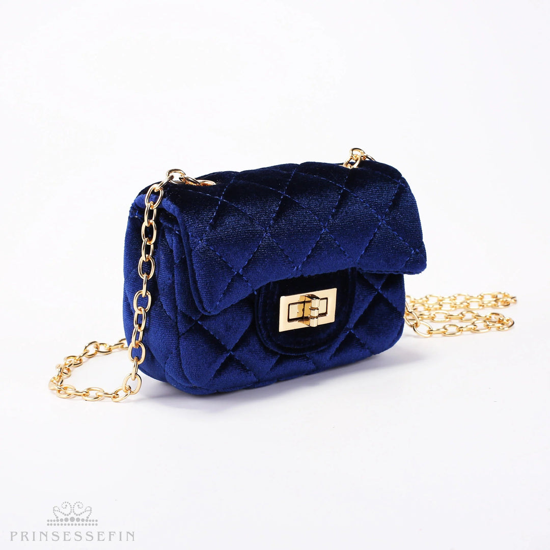 Prinsessefin Isadora Velvet Håndveske – Navy (Small) for barn - Brobrobrille