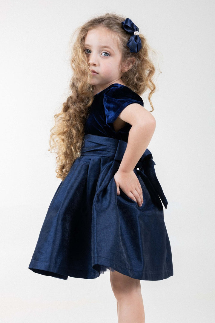 Prinsessefin Kate Velvet Kjole – Navy for barn - Brobrobrille