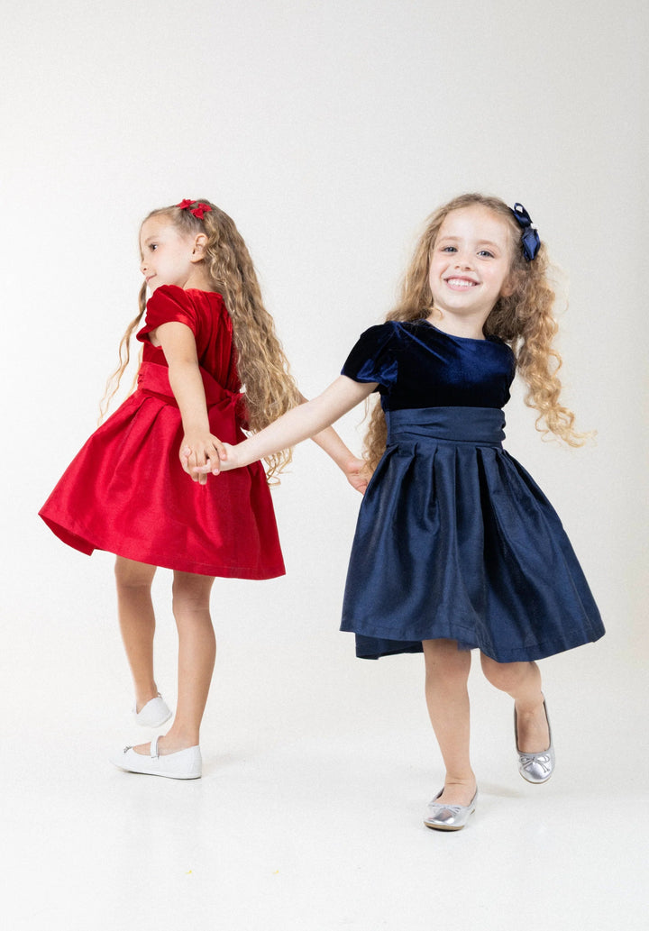 Prinsessefin Kate Velvet Kjole – Navy for barn - Brobrobrille