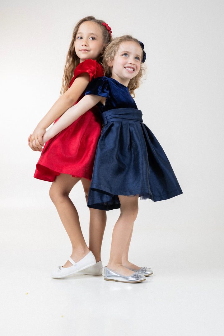 Prinsessefin Kate Velvet Kjole – Navy for barn - Brobrobrille