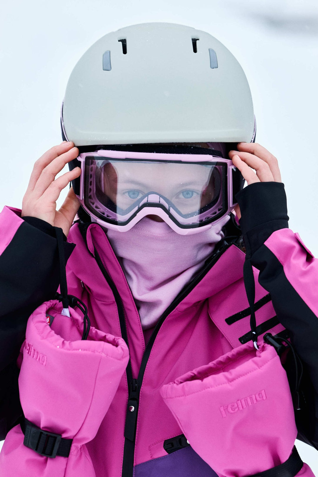 Reima Salassa balaklava i merinoull for barn - Pale Rose for barn - Brobrobrille
