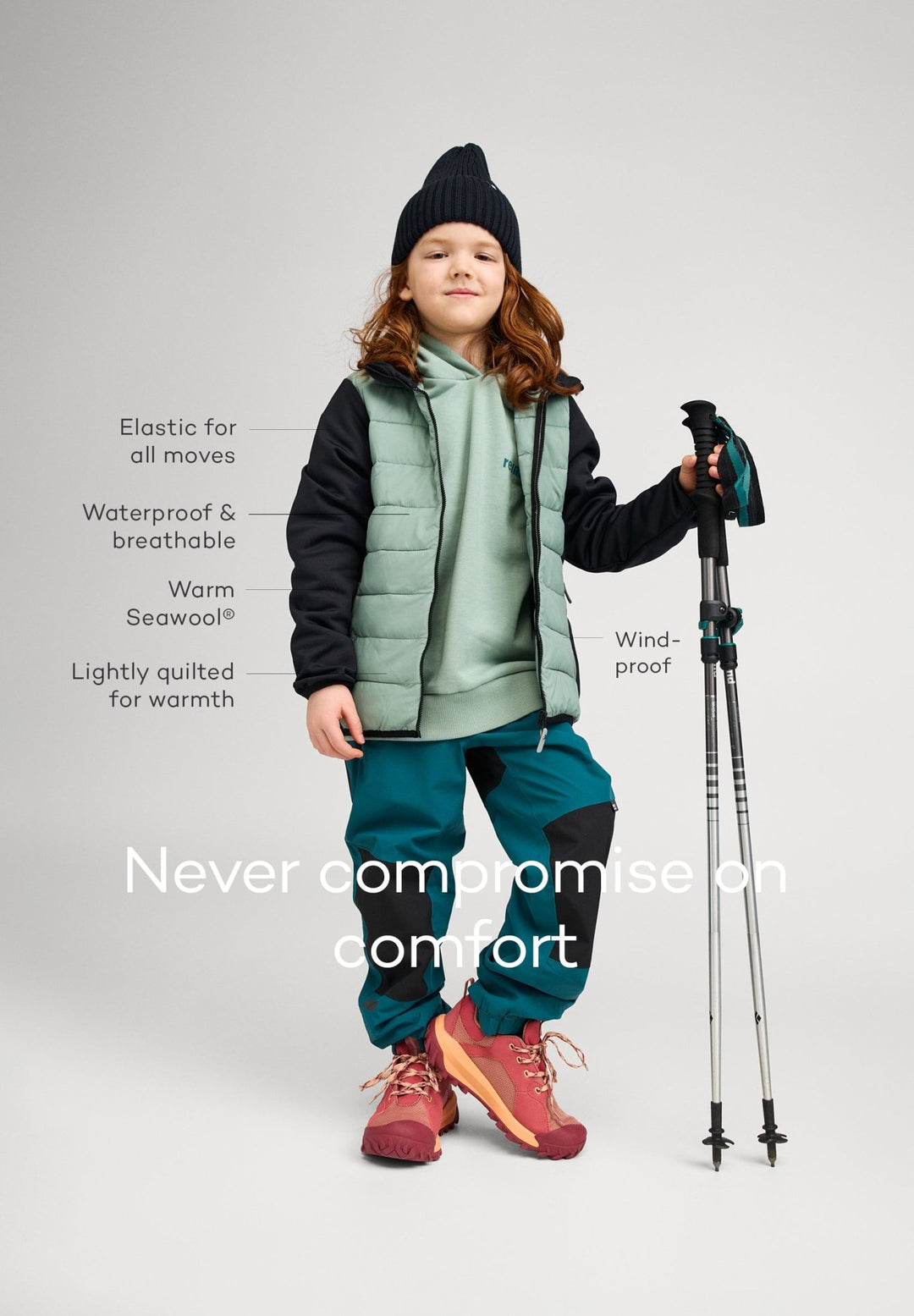 Reima Trekkeri Hybridjakke Barn - Stone Green for barn - Brobrobrille