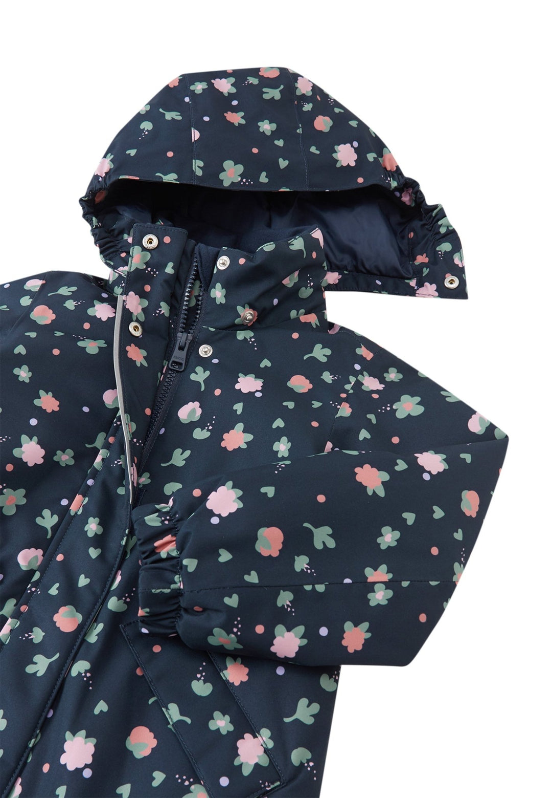ReimaTec Taipale vanntett vinterjakke for barn - Navy med Blomstermønster for barn - Brobrobrille