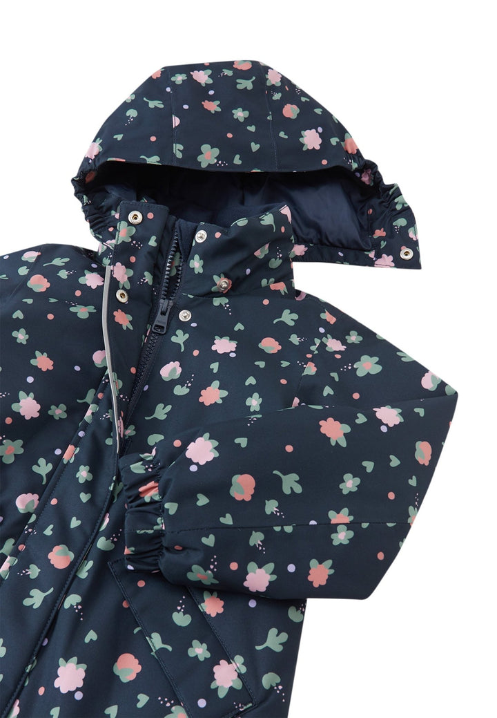 ReimaTec Taipale vanntett vinterjakke for barn - Navy med Blomstermønster for barn - Brobrobrille