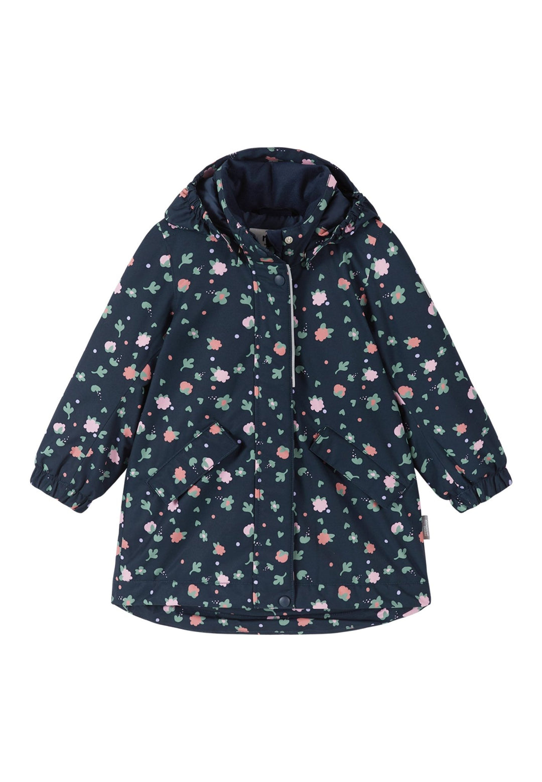 ReimaTec Taipale vanntett vinterjakke for barn - Navy med Blomstermønster for barn - Brobrobrille