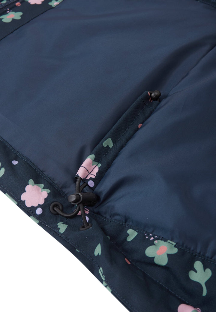 ReimaTec Taipale vanntett vinterjakke for barn - Navy med Blomstermønster for barn - Brobrobrille