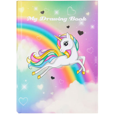 Tegnebok med 72 hvite ark – Unicorn Play and Learn for barn - Brobrobrille