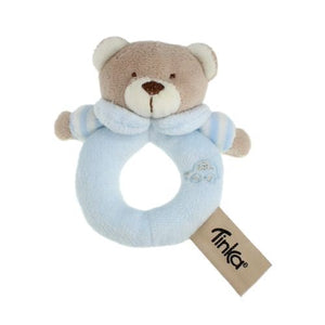 Tinka Baby rangle med bamse 10 cm – Blå for barn - Brobrobrille