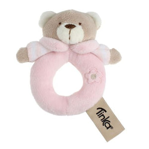 Tinka Baby rangle med bamse 10 cm - Rosa for barn - Brobrobrille