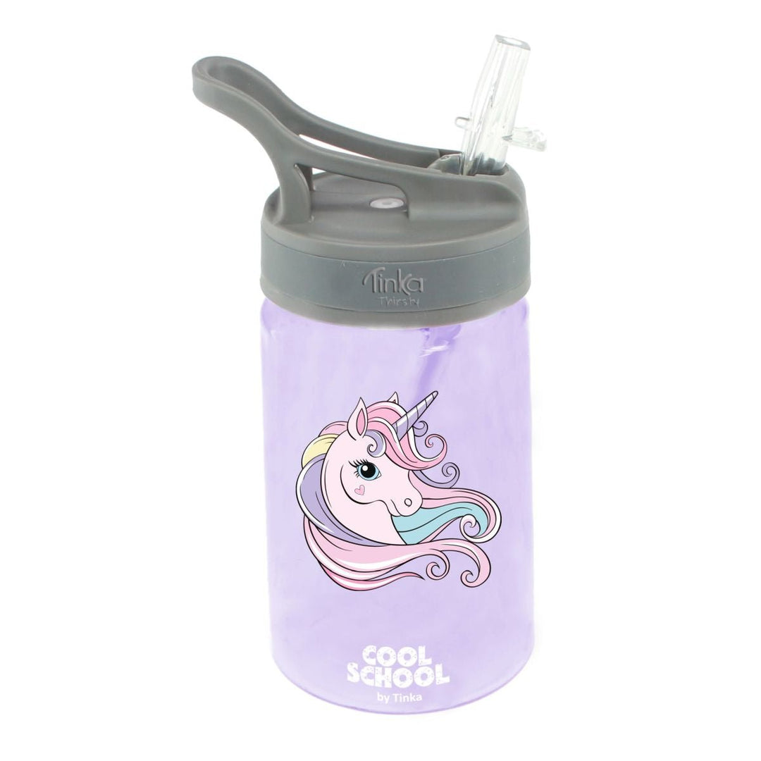 Tinka Cool School Drikkeflaske Unicorn - Lilla for barn - Brobrobrille