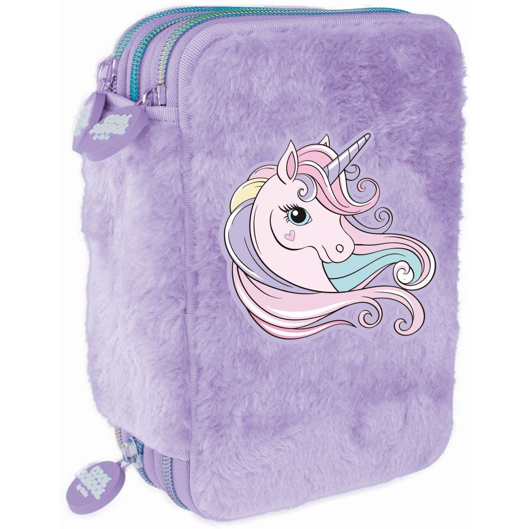 Tinka Cool School Trippelt Pennal Unicorn - Lilla for barn - Brobrobrille
