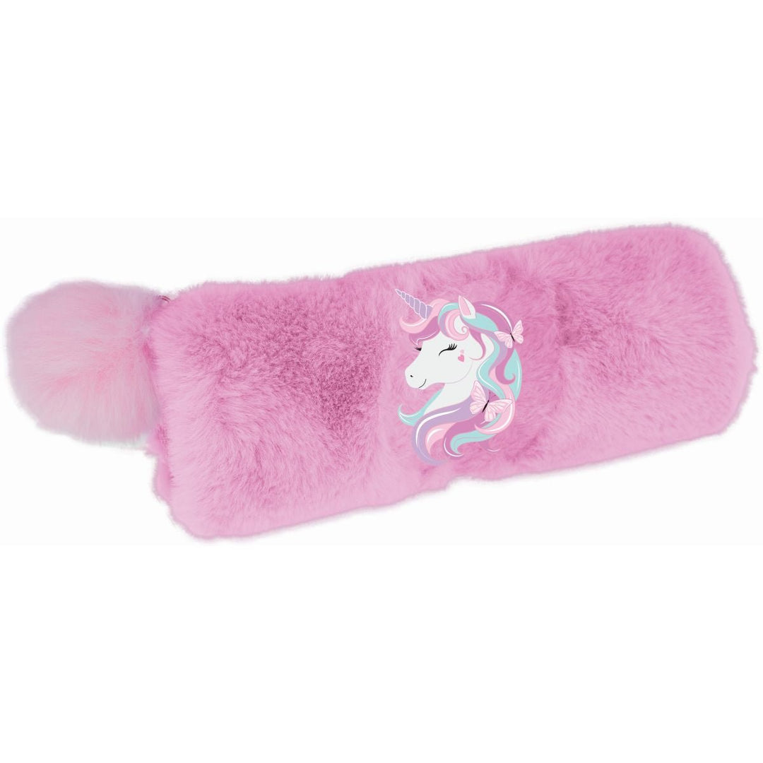 Tinka Cool School Unicorn Plysj Posepennal - Rosa for barn - Brobrobrille