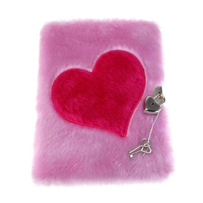 Tinka Dagbok i Plysj – Rosa med Hjerte & Lås for barn - Brobrobrille