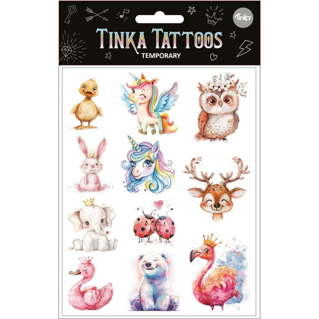 Tinka Midlertidige Tatoveringer - Søte Dyr for barn - Brobrobrille