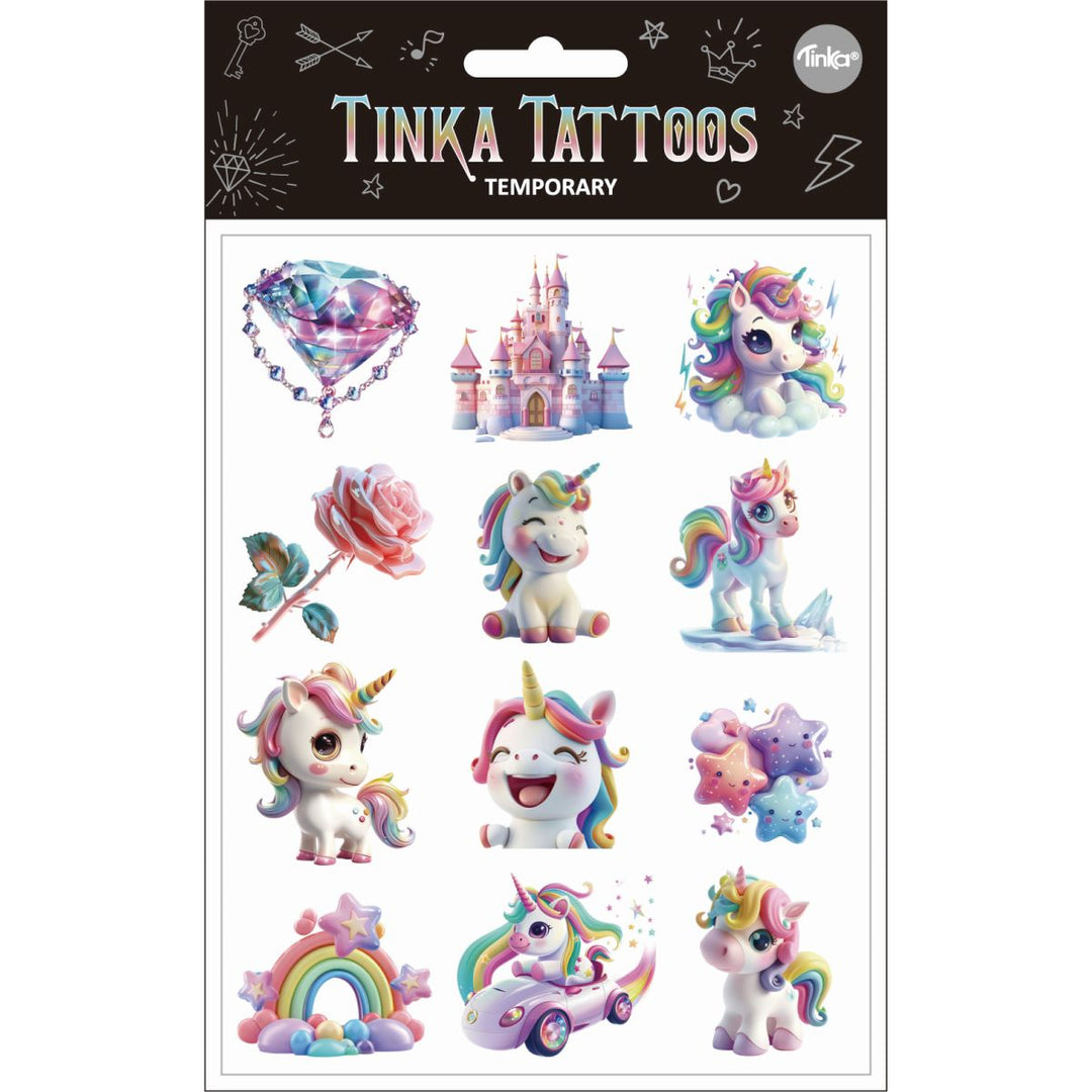Tinka Midlertidige Tatoveringer – Unicorn Tattoo for barn - Brobrobrille