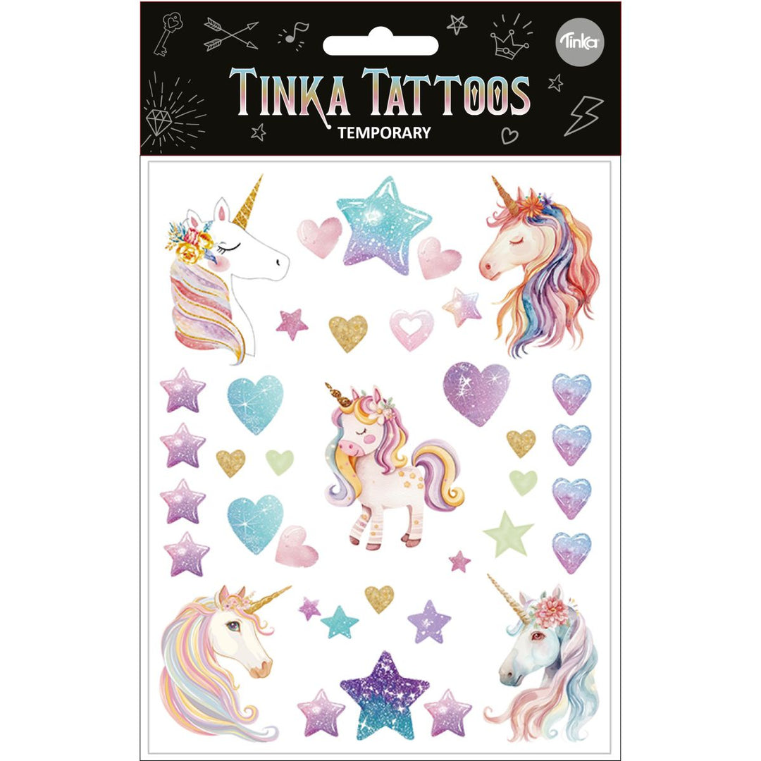 Tinka Tattovering Unicorn – Midlertidige barne - tatoveringer for barn - Brobrobrille