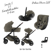 Smile 5Z Travelsystem Full pakke - 5 i 1 - Vogn+Liggedel+BabySafe Pro+Dualfix 5z+base -  Urban Olive