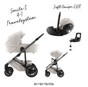 Smile 5Z Travelsystem babypakke - 4 i 1 - Vogn+Liggedel+BabySafe PRO+base - Soft Taupe - LUX